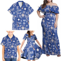 Marshall Islands Merry Christmas Family Matching Off Shoulder Maxi Dress and Hawaiian Shirt Pacific Patchwork Xmas Vibes - Polynesian Pride