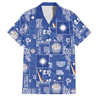 Marshall Islands Merry Christmas Family Matching Off Shoulder Maxi Dress and Hawaiian Shirt Pacific Patchwork Xmas Vibes - Polynesian Pride