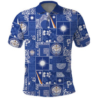 Marshall Islands Merry Christmas Polo Shirt Pacific Patchwork Xmas Vibes - Polynesian Pride