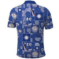 Marshall Islands Merry Christmas Polo Shirt Pacific Patchwork Xmas Vibes - Polynesian Pride
