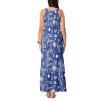 Marshall Islands Merry Christmas Tank Maxi Dress Pacific Patchwork Xmas Vibes - Polynesian Pride