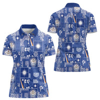 Marshall Islands Merry Christmas Women Polo Shirt Pacific Patchwork Xmas Vibes - Polynesian Pride