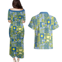 Palau Ungil Kurismas Couples Matching Puletasi and Hawaiian Shirt Pacific Patchwork Xmas Vibes - Polynesian Pride