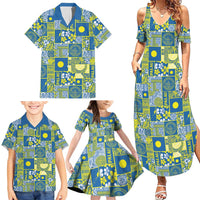 Palau Ungil Kurismas Family Matching Summer Maxi Dress and Hawaiian Shirt Pacific Patchwork Xmas Vibes - Polynesian Pride