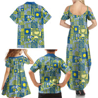Palau Ungil Kurismas Family Matching Summer Maxi Dress and Hawaiian Shirt Pacific Patchwork Xmas Vibes - Polynesian Pride