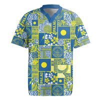 Palau Ungil Kurismas Rugby Jersey Pacific Patchwork Xmas Vibes - Polynesian Pride