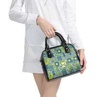 Palau Ungil Kurismas Shoulder Handbag Pacific Patchwork Xmas Vibes - Polynesian Pride