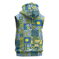 Palau Ungil Kurismas Sleeveless Hoodie Pacific Patchwork Xmas Vibes - Polynesian Pride