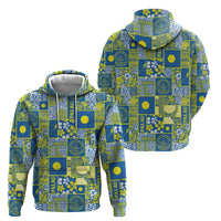 Palau Ungil Kurismas Zip Hoodie Pacific Patchwork Xmas Vibes - Polynesian Pride