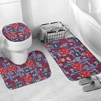 Red Samoa Manuia Le Kerisimasi Bathroom Set Pacific Patchwork Xmas Vibes LT9 Mat Set Only (3 pcs) One Size Red - Polynesian Pride