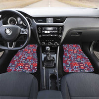 Red Samoa Manuia Le Kerisimasi Car Mats Pacific Patchwork Xmas Vibes - Polynesian Pride