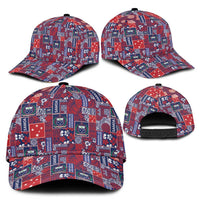 Red Samoa Manuia Le Kerisimasi Classic Cap Pacific Patchwork Xmas Vibes - Polynesian Pride