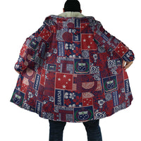 Red Samoa Manuia Le Kerisimasi Cloak Pacific Patchwork Xmas Vibes - Polynesian Pride