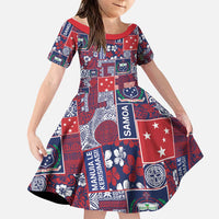 Red Samoa Manuia Le Kerisimasi Family Matching Summer Maxi Dress and Hawaiian Shirt Pacific Patchwork Xmas Vibes - Polynesian Pride