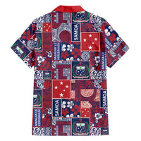 Red Samoa Manuia Le Kerisimasi Family Matching Tank Maxi Dress and Hawaiian Shirt Pacific Patchwork Xmas Vibes - Polynesian Pride