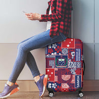 Red Samoa Manuia Le Kerisimasi Luggage Cover Pacific Patchwork Xmas Vibes - Polynesian Pride