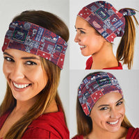 Red Samoa Manuia Le Kerisimasi Neck Gaiter Pacific Patchwork Xmas Vibes - Polynesian Pride