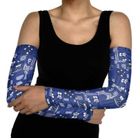 Blue Samoa Manuia Le Kerisimasi Arm Sleeves Pacific Patchwork Xmas Vibes - Polynesian Pride