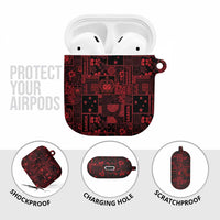 Dark Samoa Manuia Le Kerisimasi AirPods Case Pacific Patchwork Xmas Vibes - Polynesian Pride