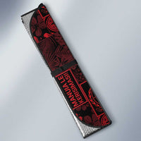 Dark Samoa Manuia Le Kerisimasi Auto Sun Shade Pacific Patchwork Xmas Vibes - Polynesian Pride