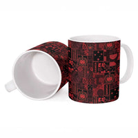 Dark Samoa Manuia Le Kerisimasi Ceramic Mug Pacific Patchwork Xmas Vibes - Polynesian Pride
