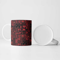 Dark Samoa Manuia Le Kerisimasi Ceramic Mug Pacific Patchwork Xmas Vibes - Polynesian Pride