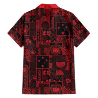 Dark Samoa Manuia Le Kerisimasi Family Matching Off Shoulder Maxi Dress and Hawaiian Shirt Pacific Patchwork Xmas Vibes - Polynesian Pride