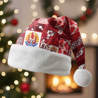 Tahiti Oaoa I Teie Noera Christmas Santa Hat Pacific Patchwork Xmas Vibes LT9 Without Fur Red - Polynesian Pride