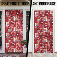 Tahiti Oaoa I Teie Noera Door Cover Pacific Patchwork Xmas Vibes - Polynesian Pride