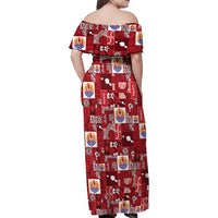 Tahiti Oaoa I Teie Noera Family Matching Off Shoulder Maxi Dress and Hawaiian Shirt Pacific Patchwork Xmas Vibes LT9 - Polynesian Pride
