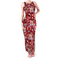 Tahiti Oaoa I Teie Noera Family Matching Tank Maxi Dress and Hawaiian Shirt Pacific Patchwork Xmas Vibes LT9 Mom's Dress Red - Polynesian Pride