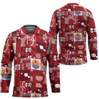 Tahiti Oaoa I Teie Noera Hockey Jersey Pacific Patchwork Xmas Vibes - Polynesian Pride