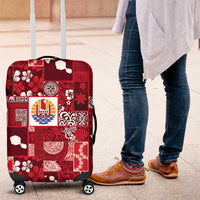 Tahiti Oaoa I Teie Noera Luggage Cover Pacific Patchwork Xmas Vibes LT9 Red - Polynesian Pride
