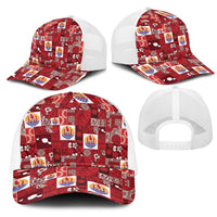Tahiti Oaoa I Teie Noera Mesh Trucker Cap Pacific Patchwork Xmas Vibes - Polynesian Pride