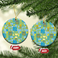 Tuvalu Manuia te Kilisimasi Ceramic Ornament Pacific Patchwork Xmas Vibes - Polynesian Pride