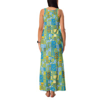 Tuvalu Manuia te Kilisimasi Family Matching Tank Maxi Dress and Hawaiian Shirt Pacific Patchwork Xmas Vibes - Polynesian Pride