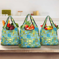 Tuvalu Manuia te Kilisimasi Grocery Bag Pacific Patchwork Xmas Vibes - Polynesian Pride