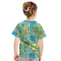 Tuvalu Manuia te Kilisimasi Kid T Shirt Pacific Patchwork Xmas Vibes - Polynesian Pride