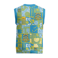 Tuvalu Manuia te Kilisimasi Christmas Knitted V-Neck Vest Pacific Patchwork Xmas Vibes LT9 - Polynesian Pride