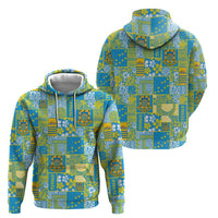 Tuvalu Manuia te Kilisimasi Zip Hoodie Pacific Patchwork Xmas Vibes - Polynesian Pride