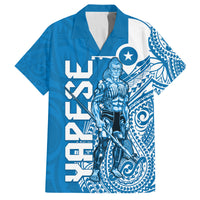 Yap Day 1 March Family Matching Tank Maxi Dress and Hawaiian Shirt Micronesia Yapese Warrior LT9 Dad's Shirt - Short Sleeve Blue - Polynesian Pride
