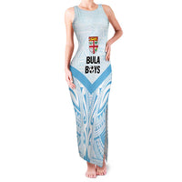 Fiji Football Custom Family Matching Tank Maxi Dress and Hawaiian Shirt Bula Boys Go Champions LT9 Mom's Dress Blue - Polynesian Pride