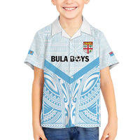 Fiji Football Custom Family Matching Tank Maxi Dress and Hawaiian Shirt Bula Boys Go Champions LT9 Son's Shirt Blue - Polynesian Pride