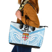 Fiji Football Custom Leather Tote Bag Bula Boys Go Champions