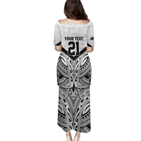 New Zealand Football Custom Family Matching Puletasi and Hawaiian Shirt All White Fern Go Champions LT9 - Polynesian Pride
