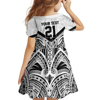 New Zealand Football Custom Family Matching Tank Maxi Dress and Hawaiian Shirt All White Fern Go Champions LT9 - Polynesian Pride