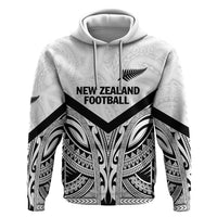 New Zealand Football Custom Hoodie All White Fern Go Champions LT9 Pullover Hoodie White - Polynesian Pride