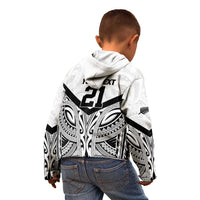 New Zealand Football Custom Kid Hoodie All White Fern Go Champions LT9 - Polynesian Pride