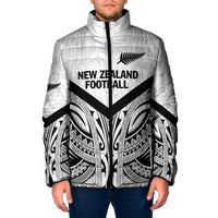 New Zealand Football Custom Padded Jacket All White Fern Go Champions - Polynesian Pride