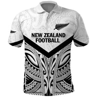 New Zealand Football Custom Polo Shirt All White Fern Go Champions LT9 White - Polynesian Pride